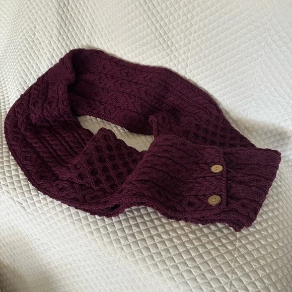 ♥️Irish Aran Sweater Market Merino Wool Snood Infinity Scarf - Picture 6 of 11